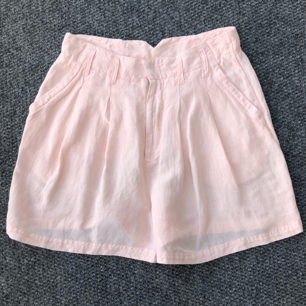 Free People Calla linen blend trouser short size 6